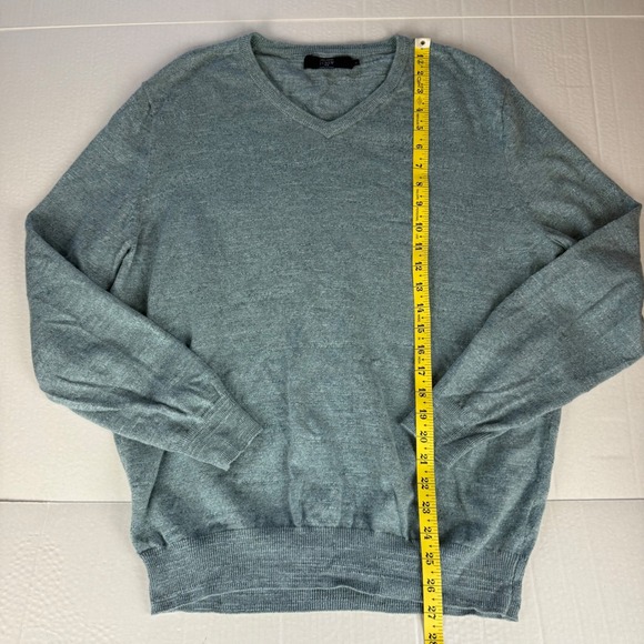 J Crew Mens V Neck Sweater Light Blue‎ Cotton Size Large - Picture 7 of 7